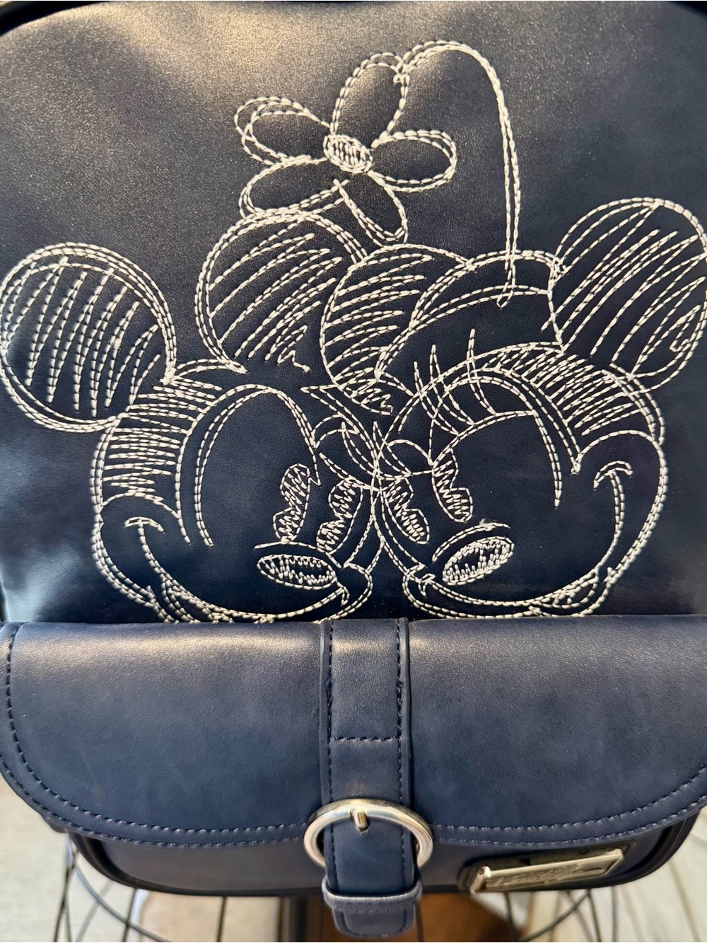 Disney Boutique Navy Embroidered Mickey & Minne Backback - Picture 3 of 15